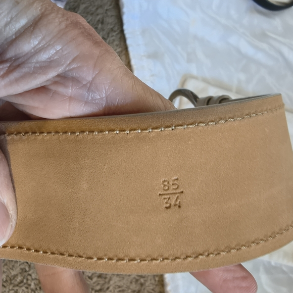 Prada Cream Leather Belt With Silver Hardware Sz 34 US - Picture 7 of 9